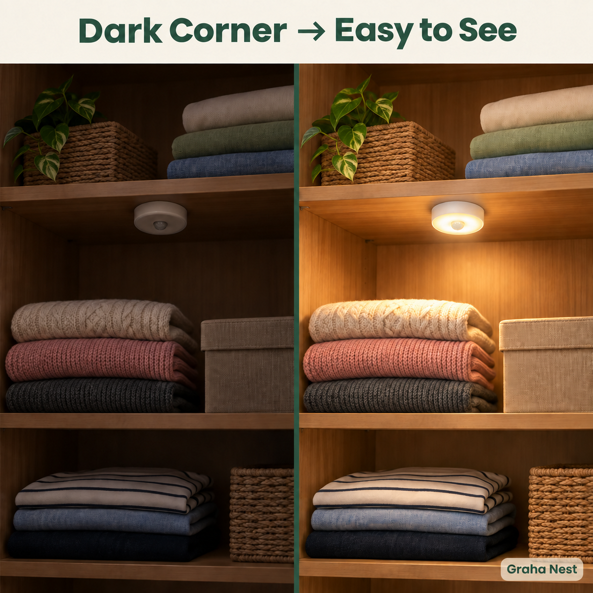 Graha Nest Rechargeable Motion Sensor LED Lights – Pack of 2
