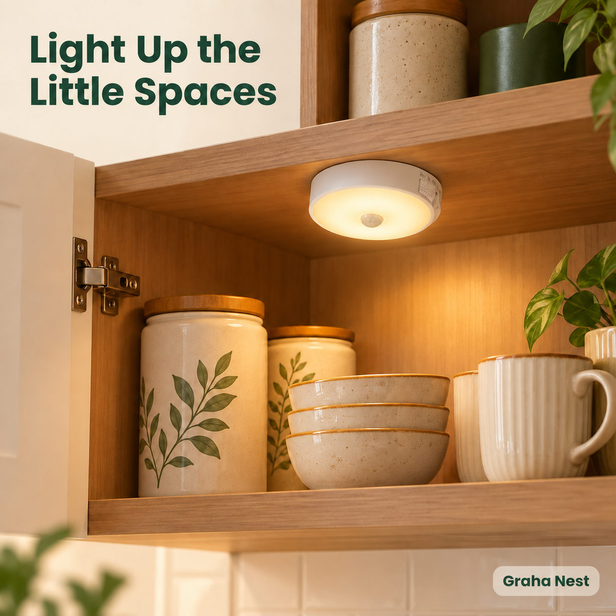 Graha Nest Rechargeable Motion Sensor LED Lights – Pack of 2