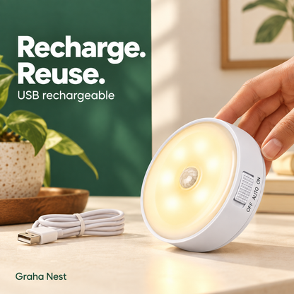 Graha Nest Rechargeable Motion Sensor LED Lights – Pack of 2