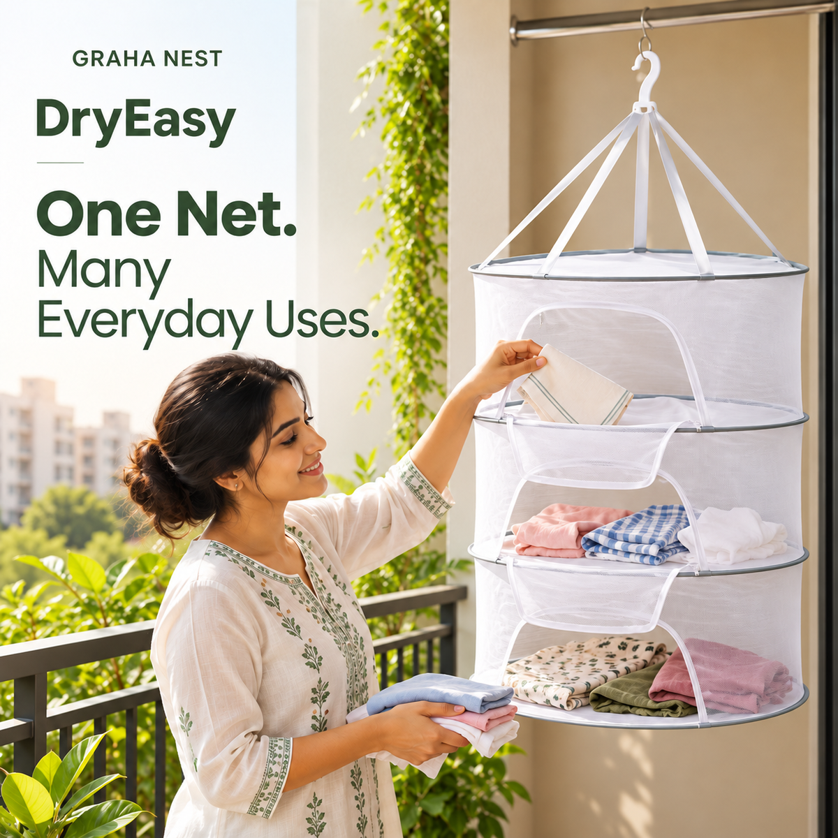 Graha Nest DryEasy – 3-Layer Multipurpose Drying Net