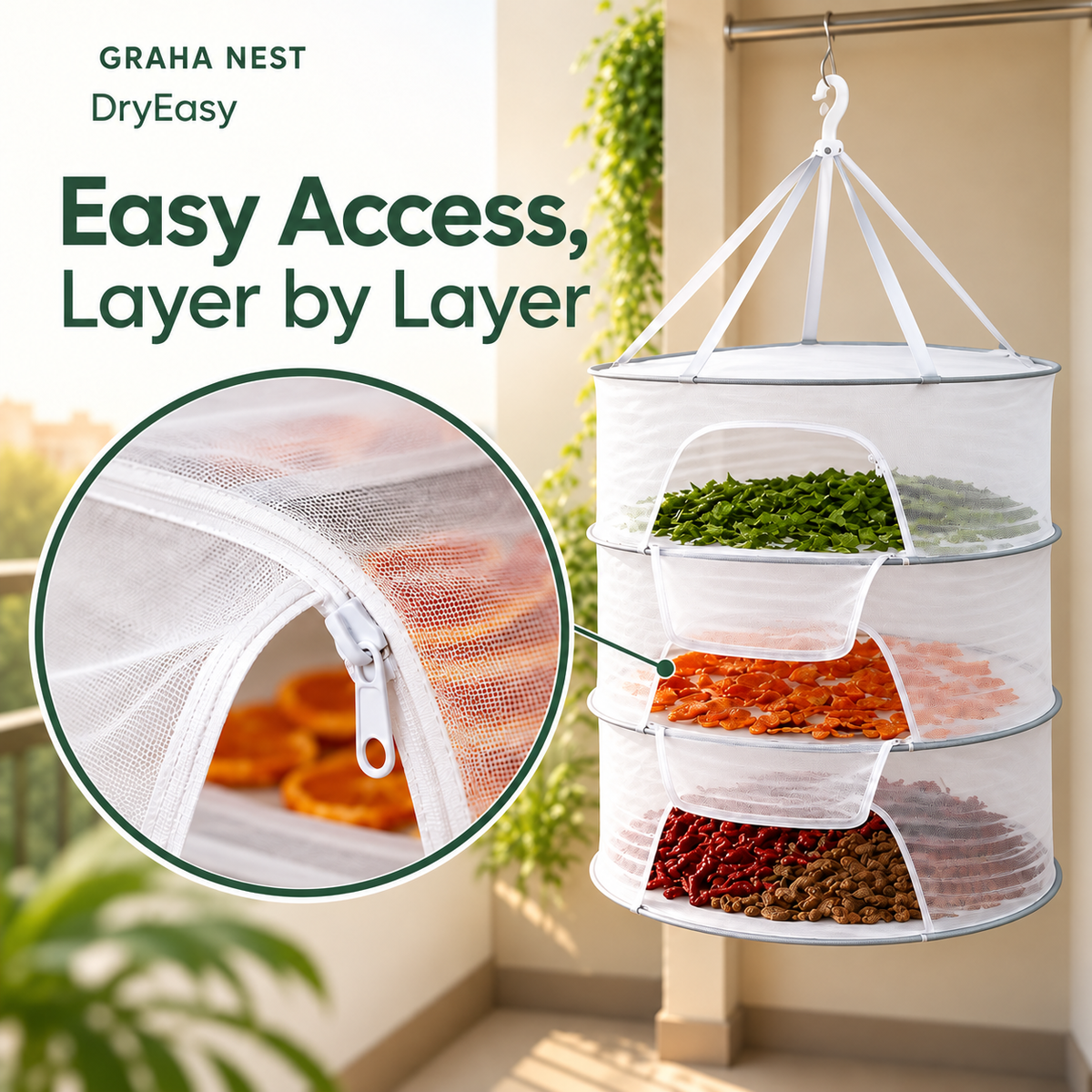 Graha Nest DryEasy – 3-Layer Multipurpose Drying Net
