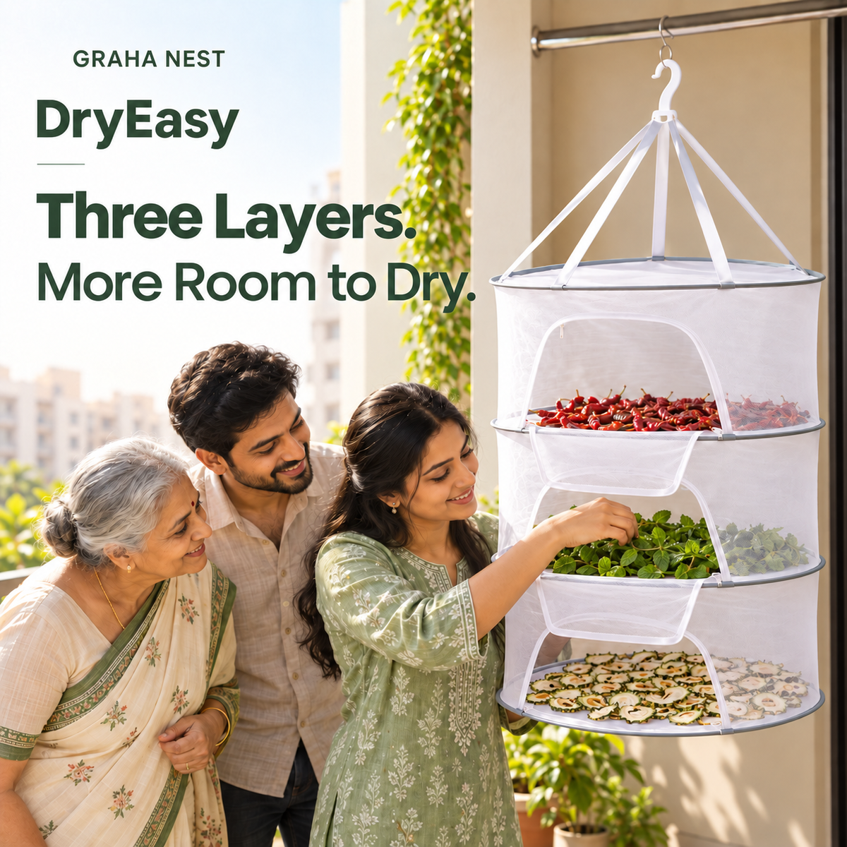 Graha Nest DryEasy – 3-Layer Multipurpose Drying Net